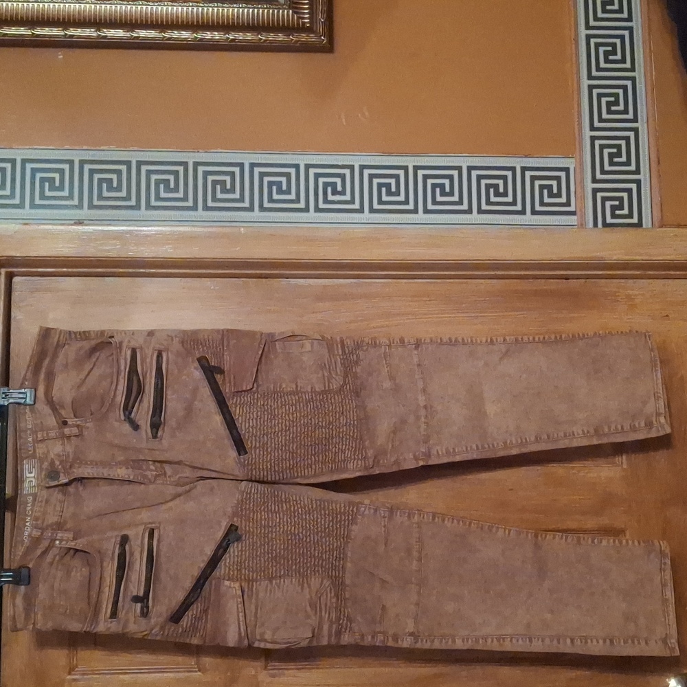 JORDAN CRAIG LEGACY EDITION 36 X 32 TAN/ CAMEL COLOR MOTO JEANS
